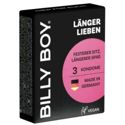 Billy Boy Love Longer Condoms with Integrated Ring - Pack of 3
