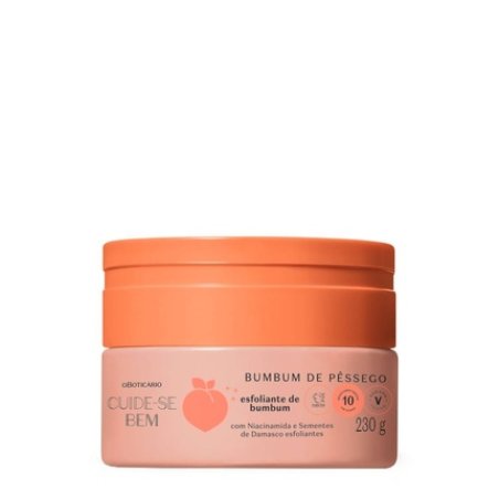 Boticario Cuide-Se Bem Peach Bum Exfoliating Cream 230g