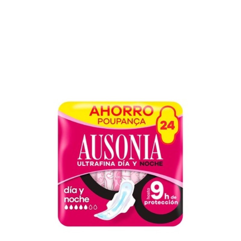 Ausonia Ultrafina Night Sanitary Pads With Wings - 24 Units