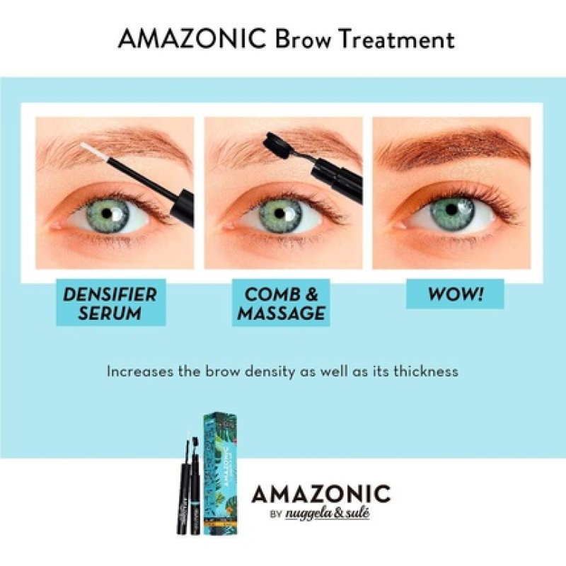 Nuggela & Sulé AMAZONIC Eyebrow Densifier Serum 2.5ml Brush - Natural Formula for Thicker Eyebrows