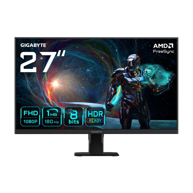 GIGABYTE GS27FA 27" FHD Gaming Monitor - 1920 x 1080, 180Hz, 1ms, 300 cd/m², FreeSync, HDR Ready, HDMI 2.0,