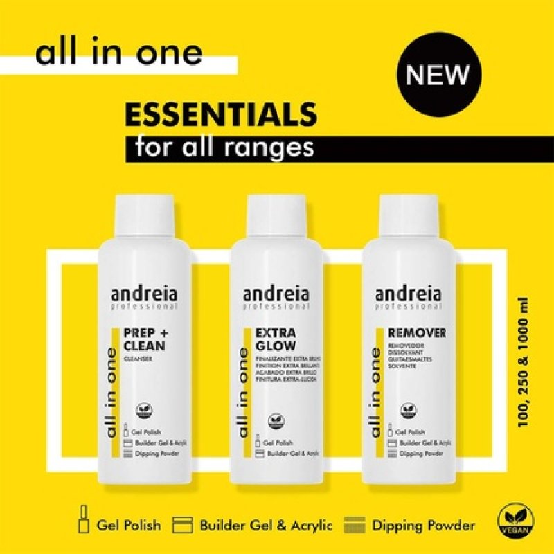 Andreia Professional All-in-One Dip Powder, Gel Nail Polish, and Gel Prep Remover 1 Liter