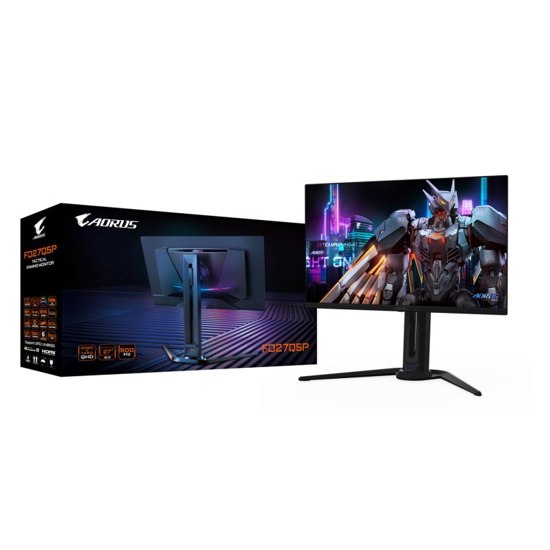 GIGABYTE AORUS FO27Q5P OLED QHD Gaming Monitor - 2560 x 1440, 500Hz, 0.03ms, KVM, 300 cd/m², FreeSync Premium Pro,