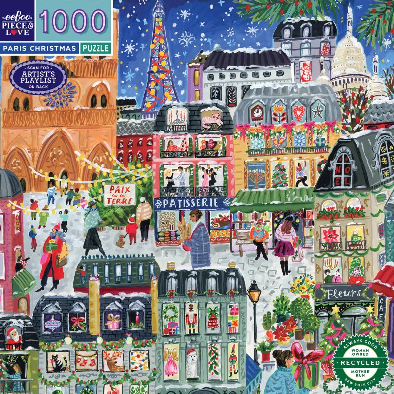 Eeboo - Puzzle 1000 pcs - Paris Christmas (EPZT781)