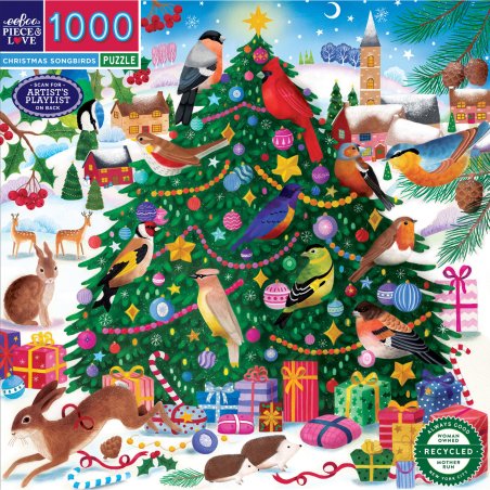 Eeboo - Puzzle 1000 pcs - Christmas Songbirds (EPZT204)