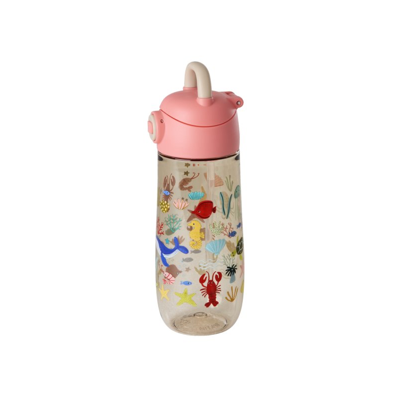 Rice - Plastic Kids Drinking Bottle with Coral Ocean Print - 550 ml (PLBOT-OCEI)