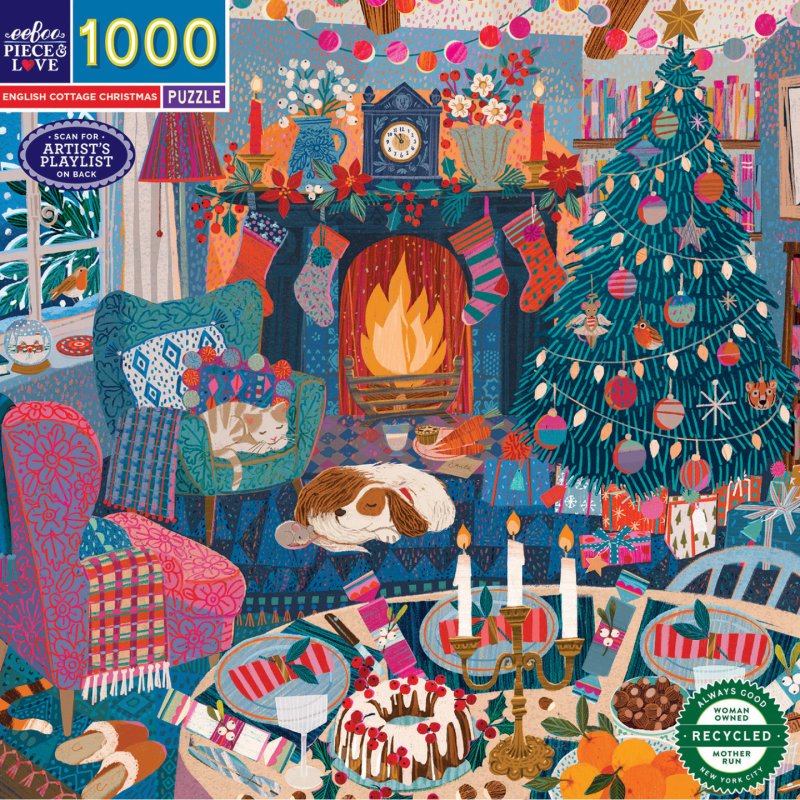 Eeboo - Puzzle 1000 pcs - English Cottage Christmas (EPZTECC)