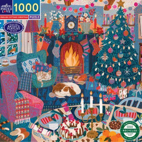 Eeboo - Puzzle 1000 pcs - English Cottage Christmas (EPZTECC)