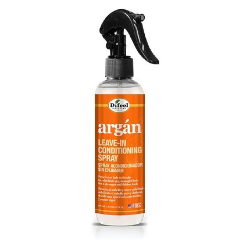 Difeel Argan Oil Leave-In Conditioner Hair Spray 6 Oz - For Dry, Frizzy Hair