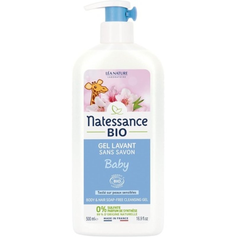 Natessance Baby Body & Hair Soap-Free Cleansing Gel Organic 500ml