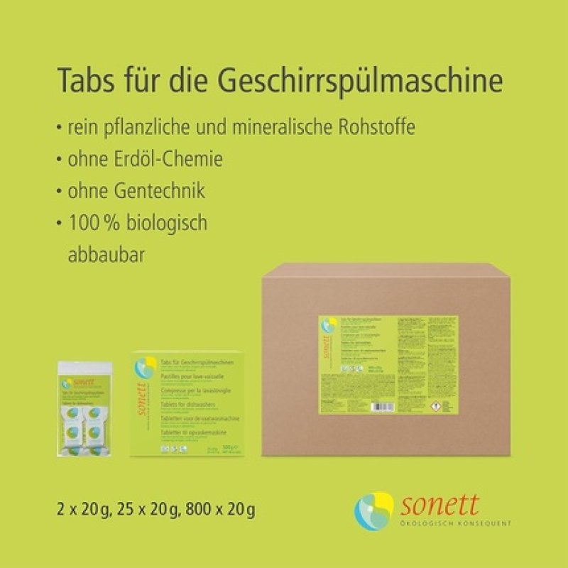 Sonett Dishwasher Tabs 800 x 20g