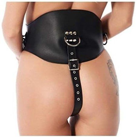 Erotic Fashion Corset with Dildo Black Leather S Waist Belt Complete