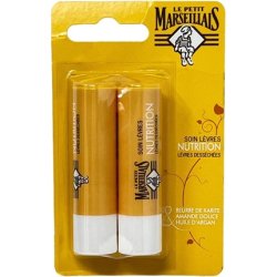 Le Petit Marseillais Lip Balm with Shea Butter, Almond, and Argan Oil 4.9g - Pack of 2