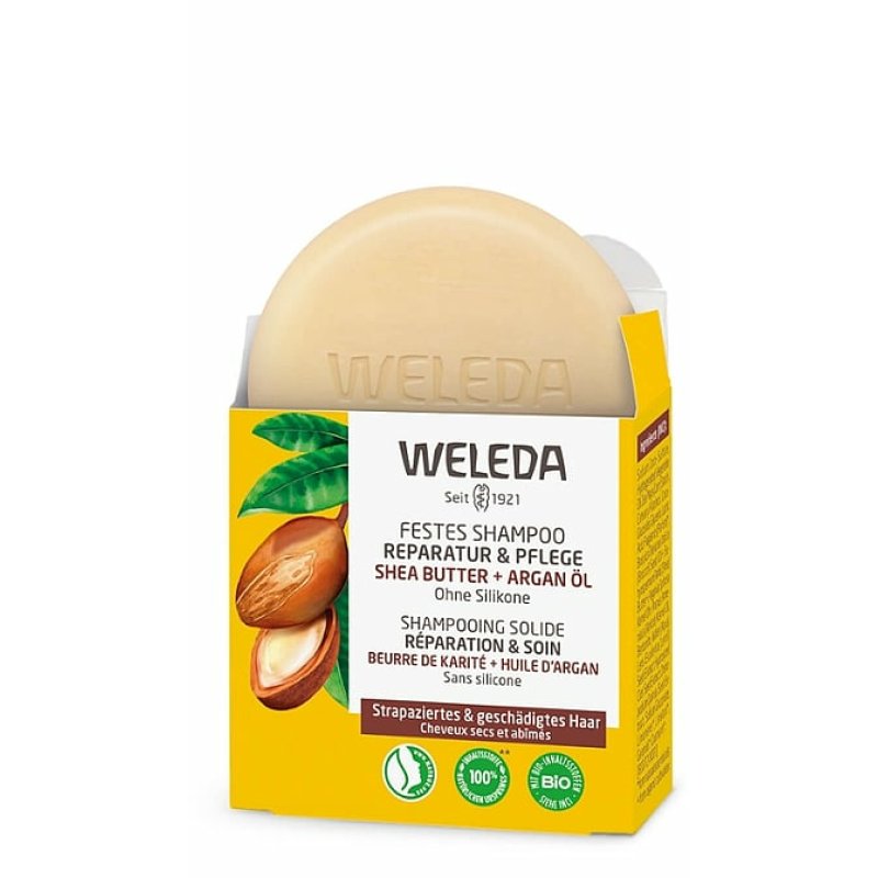 Weleda Organic Solid Shampoo Repair & Care Natural Cosmetics Hair Care Soap