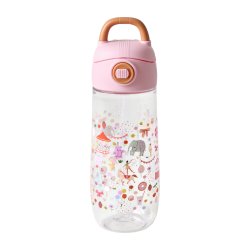 Rice - Plastic Kids Drinking Bottle with Fun Fair Print - Pink - 550 ml