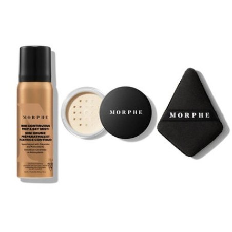 Morphe Set - Continuous Prep And Set Mist 36.8g Translucent Setting Powder 2.6g Highlight And Co