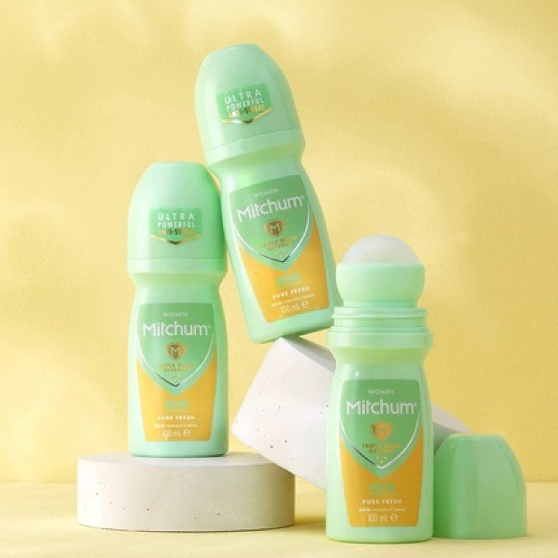 Mitchum Women 48HR Protection Roll-On Deodorant and Antiperspirant 100ml Pure Fresh Dermatologist Tested