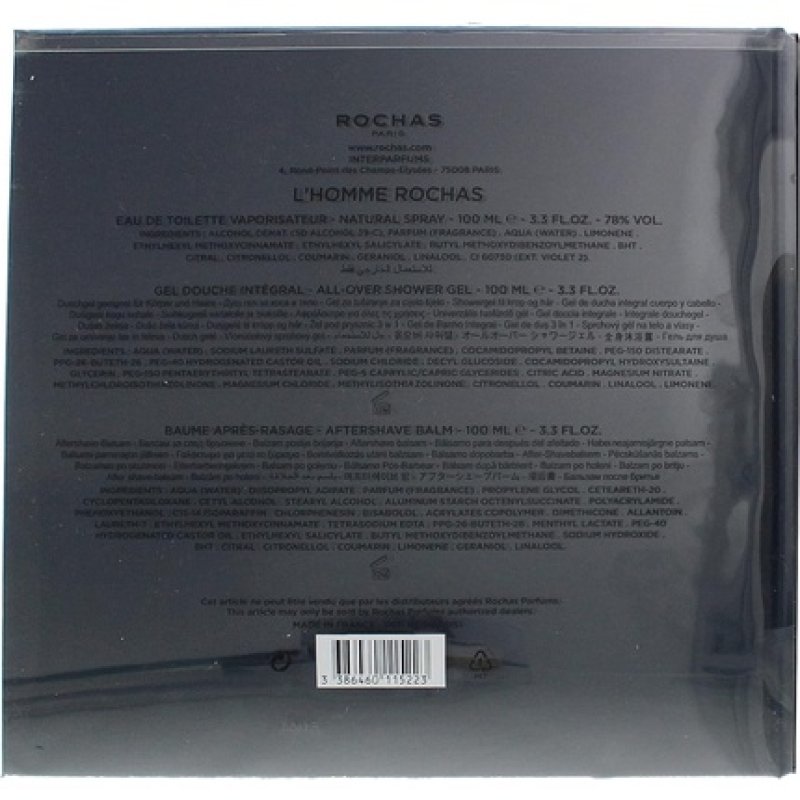 Rochas L'homme Rochas - Eau de Toilette, 100 ml 100 ml Showe Gel 100 ml After Shave Balm Set