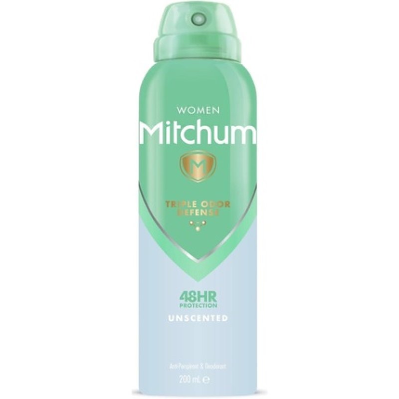Mitchum Women Triple Odor Defense 48HR Protection Deodorant Spray & Antiperspirant 200ml Unscented