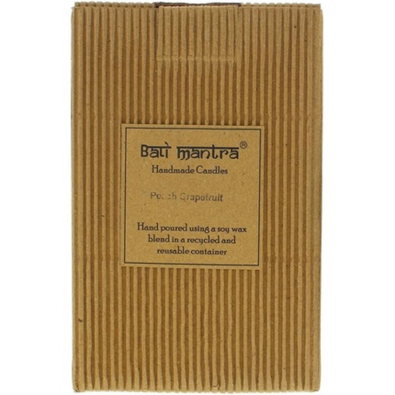 Bali Mantra Camellia Glass Silver Peach Grapefruit Candle 500g