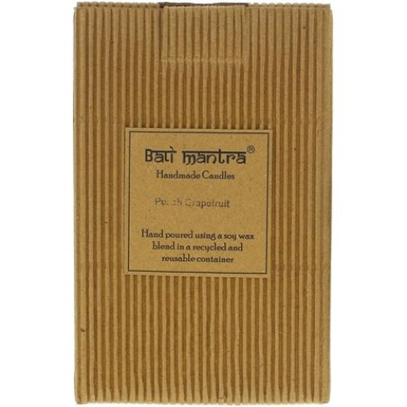 Bali Mantra Camellia Glass Silver Peach Grapefruit Candle 500g