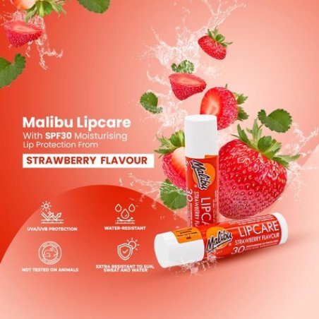 Malibu Lip Balm with SPF30 Strawberry 4ml
