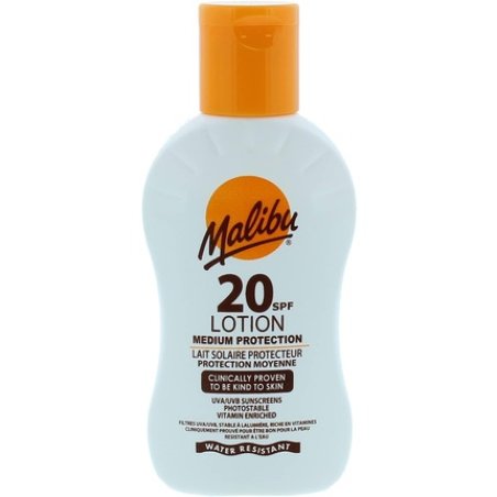Malibu Sun SPF 20 Lotion Medium Protection Sun Cream Water Resistant Vitamin Enriched 100ml