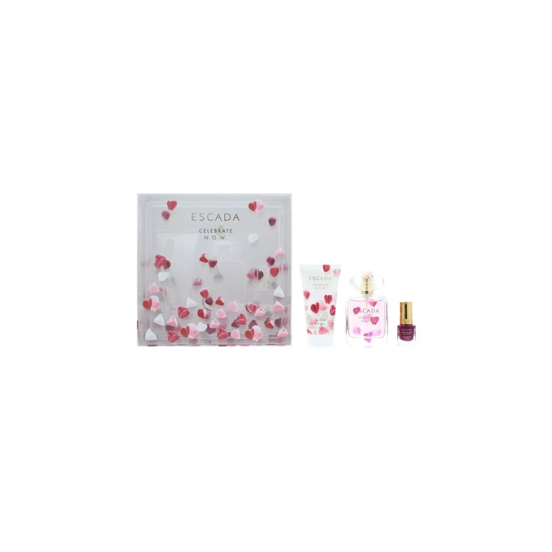 Escada Celebrate N.O.W. Eau De Parfum 50ml Body Lotion & Nail Polish Gift Set