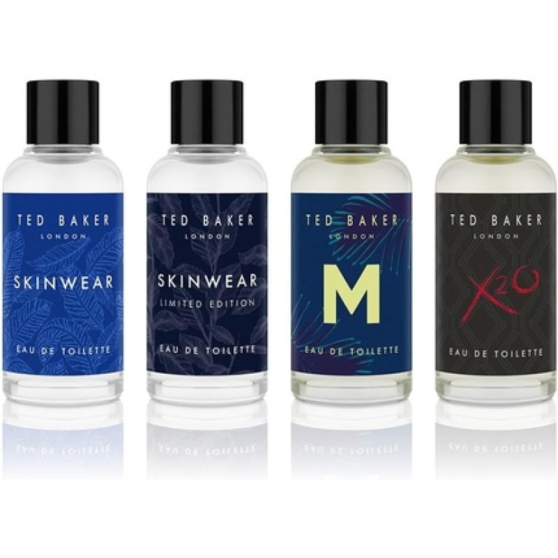 Ted Baker Mini Set for Him Gift Set with 4 Miniature Fragrances and Skinwear