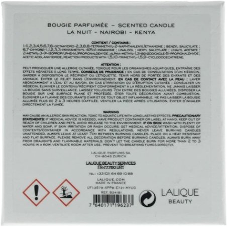 Lalique La Nuit Nairobi Kenya Candle 190g