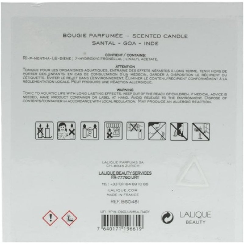 Lalique Santal Goa India Scented Candle 600g