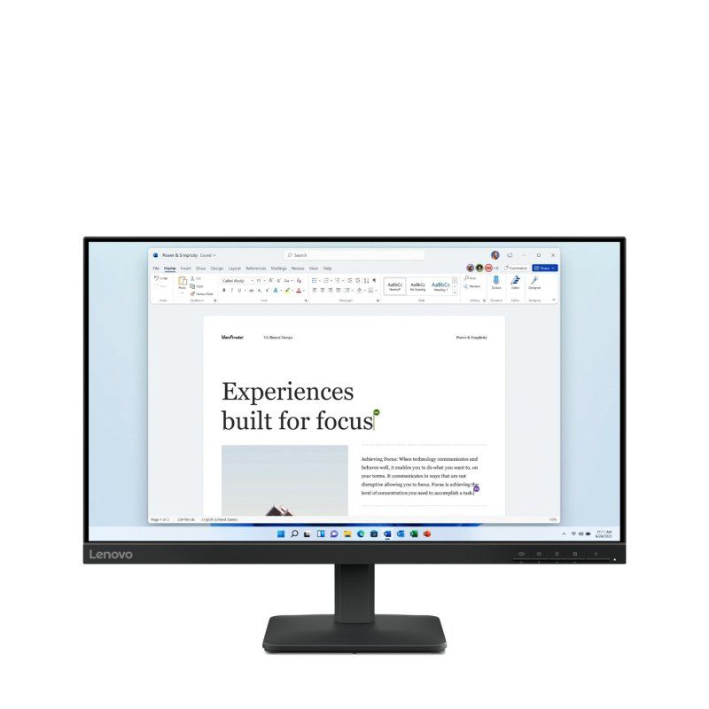STOCKINK1 - Lenovo L24-4e écran plat de PC 60,5 cm (23.8") 1920 x 1080 pixels Full HD LCD Noir