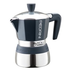 Pedrini MyMoka induction Cafetière à moka Bleu, Acier inoxydable