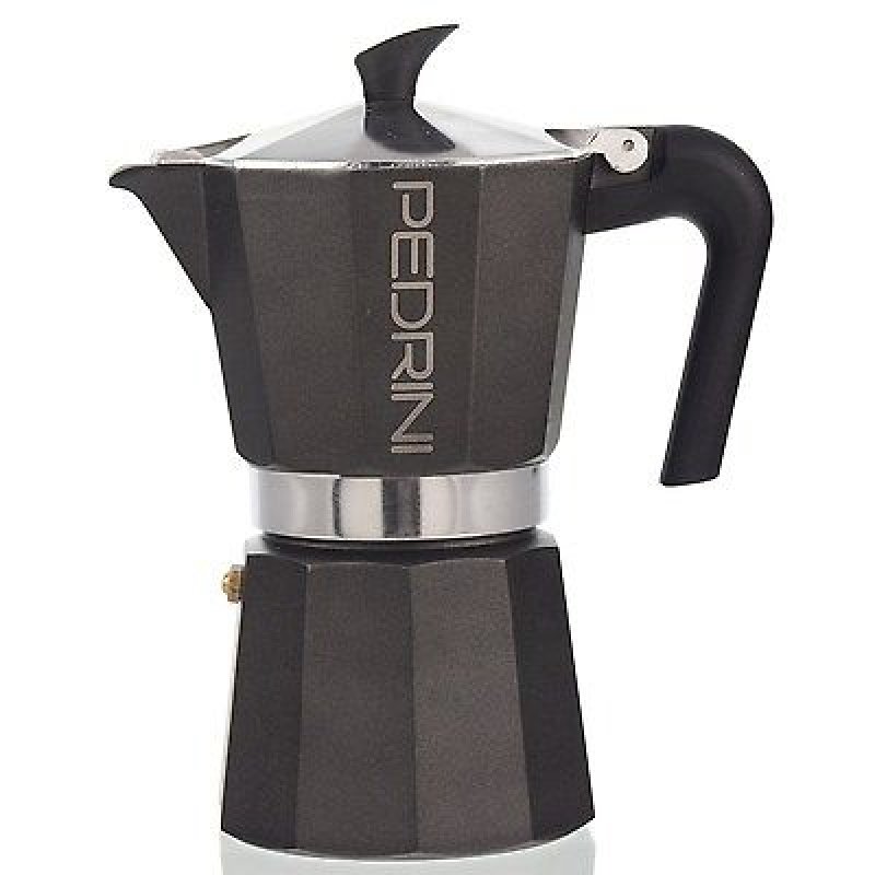 Pedrini Coffee Maker Paint Aluminum 6 Cups dark grey (9114-8)