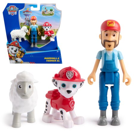 PAW Patrol Pat' Patrouille, Coffret de figurines Marcus et Fermier Al avec figurine mouton, jouets pour filles et