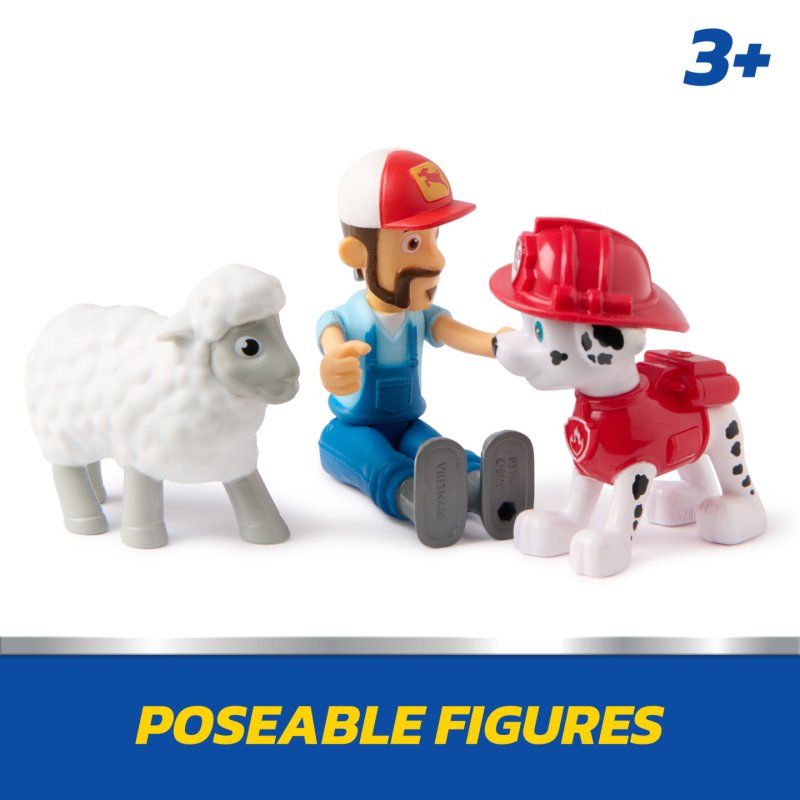 PAW Patrol Marshall & Farmer Al Figure Pack with Sheep Toy Figure, Kids Toys for Boys and Girls Ages 3 and Up