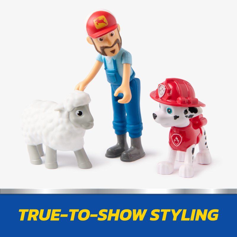 PAW Patrol Marshall & Farmer Al Figure Pack with Sheep Toy Figure, Kids Toys for Boys and Girls Ages 3 and Up