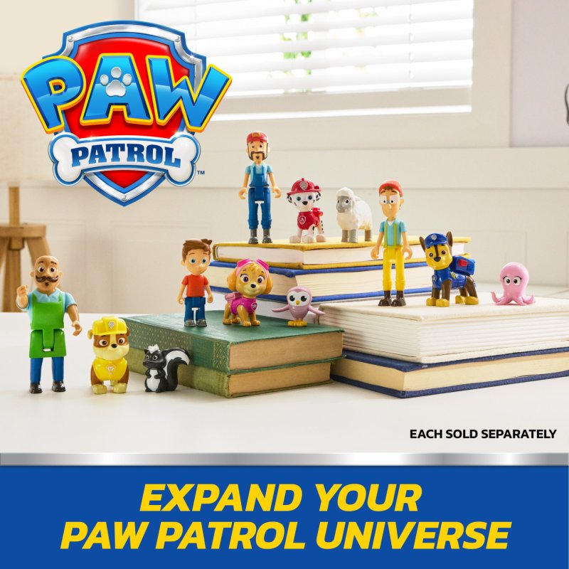 PAW Patrol Pat' Patrouille, Coffret de figurines Marcus et Fermier Al avec figurine mouton, jouets pour filles et
