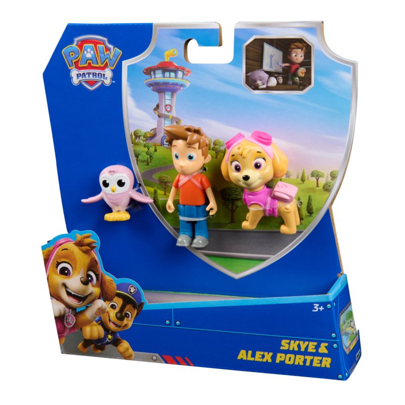 PAW Patrol Skye & Alex Porter Figure Pack with Lil Hootie Toy Figure, Kids Toys for Boys & Girls Ages 3 and Up
