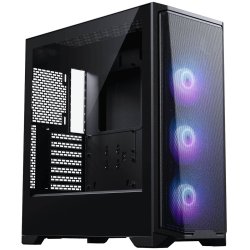 Phanteks Eclipse G370A PC-Gehäuse, Midi-Tower, SSI-EEB, RGB, Tempered Glass - inklusive 3x 120-mm-Lüfter, schwarz