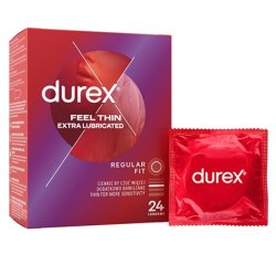 Durex Feel Thin Extra Lubricated Regular Fit Condoms