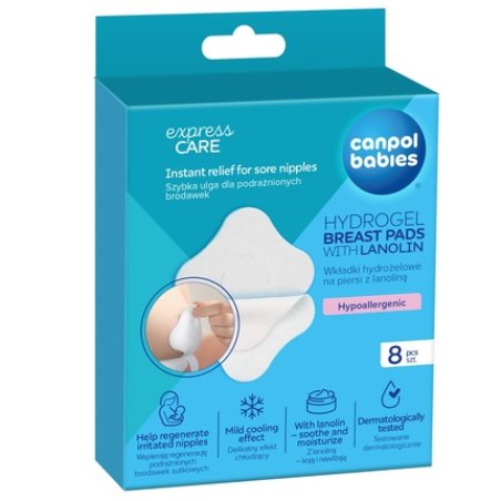 Canpol Babies Soothing Hydrogel Breast Pads with Lanolin - Pack of 8