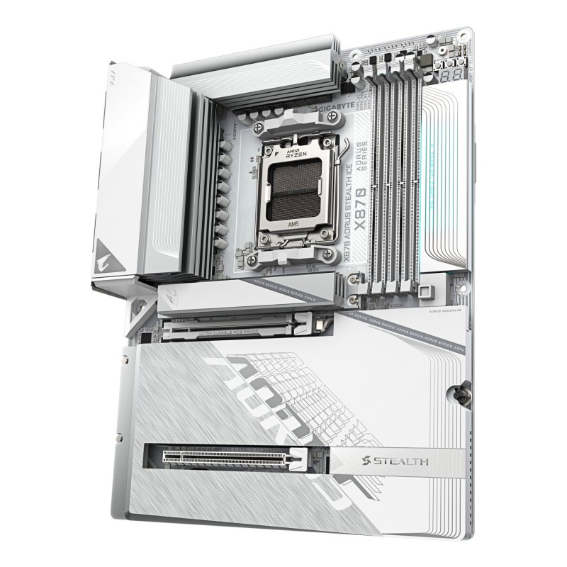 GIGABYTE X870 AORUS STEALTH ICE Carte Mère – Prend en charge les processeurs AMD Ryzen 9000, VRM numérique 16 2 2