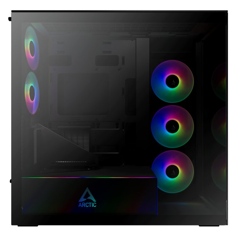 ARCTIC Xtender PC-Gehäuse, Midi-Tower, E-ATX, RGB, Tempered Glass - inklusive vertikaler GPU-Halterung & Riser-Kabel,