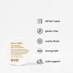 Evo Box O' Bollox Texture Paste Hair Styling Paste - Long-Lasting Hold