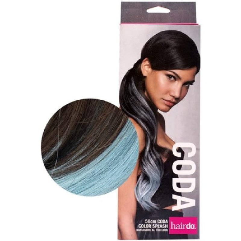 Hairdo Ponytail Color Splash Chestnut Blue 58cm Blue Ponytail on Medium Brown