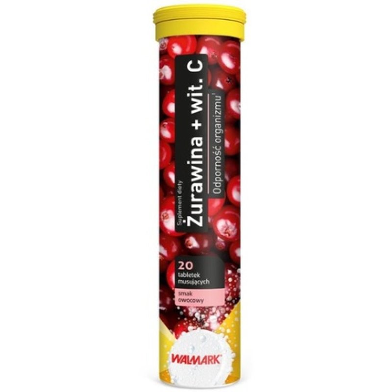 Walmark Cranberry Vitamin C Dietary Supplement With Fruit Flavor 20 Effervescent Tablets