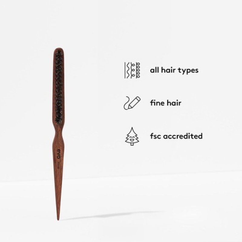 Evo Tyler Teasing Brush Styling Brush for All Hair Types with Natural Boar
