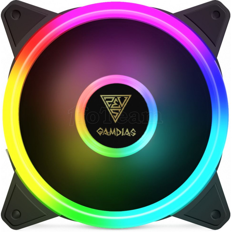 Ventilateur de boitier Gamdias Aeolus M2-1201 aRGB 12cm (Noir)