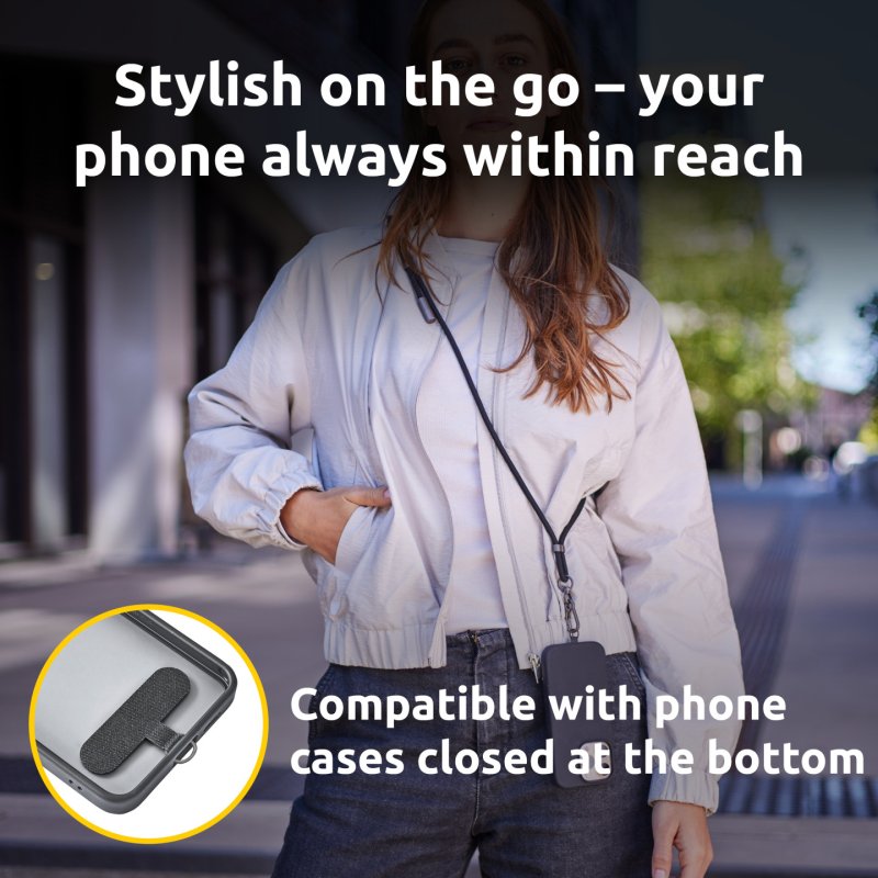 Intenso® Cell Phone Charging Lanyard black